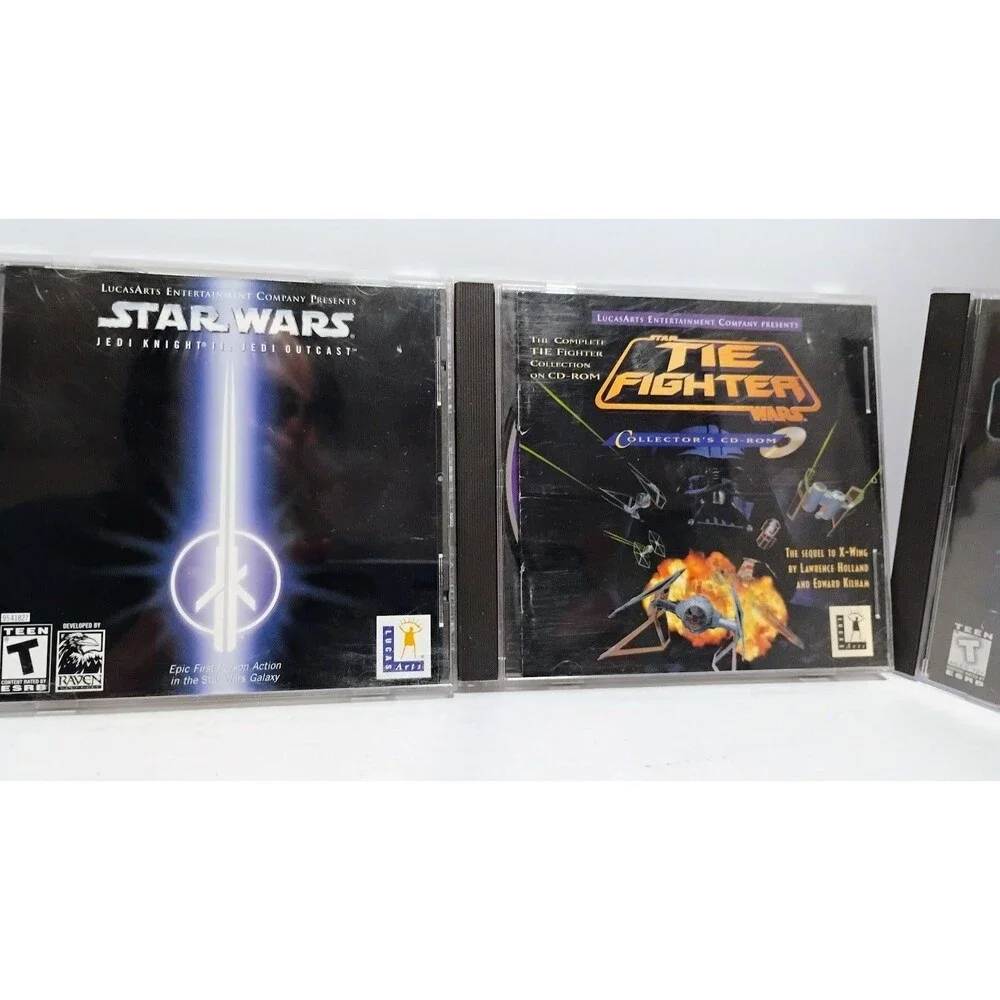 STAR WARS PC 5 GAME LOT KOTOR JEDI OUTCAST TIE FIGHTER MYSTERIES OF THE SITH ETC